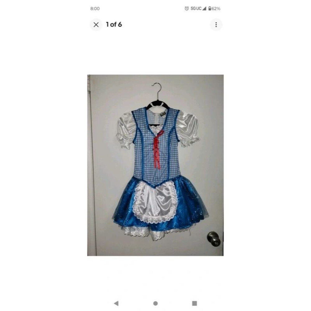 The Wizard Of Oz Dorothy Blue Dress Girls Costume Medium (8-10) New W/O Tags
